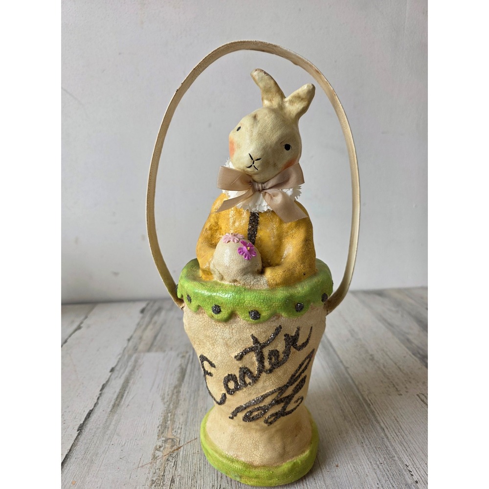 Nicol sayre Midwest Cannon Easter Bunny basket glitter large decor statue